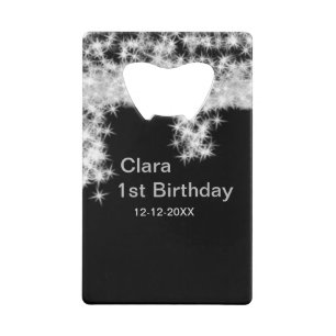 Silver black glitter add name birthday date year t