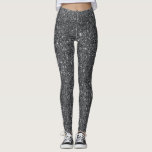 Silver Black Glitter Glam Leggings<br><div class="desc">These leggings put the Glam in glamourous. They are a dark silver grey glitter pattern that really seems to sparkle. Wear them for casual or dress them up as holiday apparel. Created by Simply Farmhouse Press.</div>