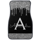 Silver Black Glitter Sparkle Monogram