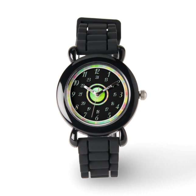 Silver Black Green Watch (Front)