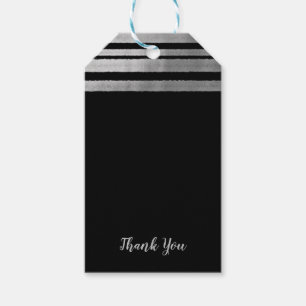 Silver & Black Modern Chic Elegant Wedding Gift Tags