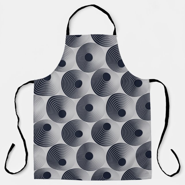Silver-black mosaic: concentric rings texture. apron (Front)