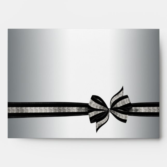 Silver Black Ribbon Envelope (Front)