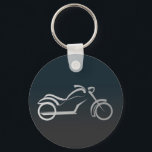 Silver Black Sleek Motorcyle Motorbike Outline Key Ring<br><div class="desc">Silver Black Sleek Motorcyle Motorbike Outline Key Chain. Features a fluid satin silver grey outline of a motorcylcle on a black background. A simple silhouette showing the basic elements. The contrasting colour really stands out.. For any bike lover or makes a great gift. Buy as is, or add your own...</div>
