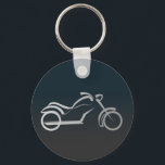 Silver Black Sleek Motorcyle Motorbike Outline Key Ring<br><div class="desc">Silver Black Sleek Motorcyle Motorbike Outline Key Chain. Features a fluid satin silver grey outline of a motorcylcle on a black background. A simple silhouette showing the basic elements. The contrasting colour really stands out.. For any bike lover or makes a great gift. Buy as is, or add your own...</div>