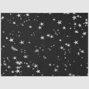Silver Black Stars Tissue Paper