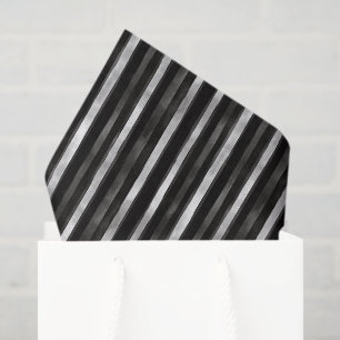 Silver Black Stripes Wedding Tissue Paper