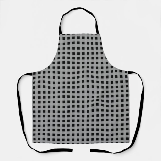 Silver Black Weave Pattern Apron (Front)