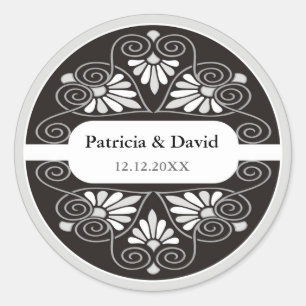 Silver Black Wedding Favours Seals