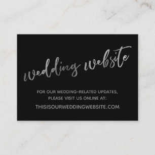 Silver Black Wedding Website & Save the Date Card