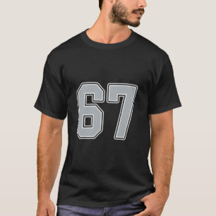 Silver Black White Number 67 Jersey Player Uniform T-Shirt