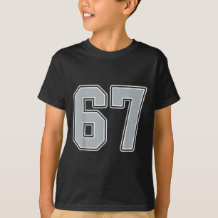 Silver Black White Number 67 Jersey Player Uniform T-Shirt