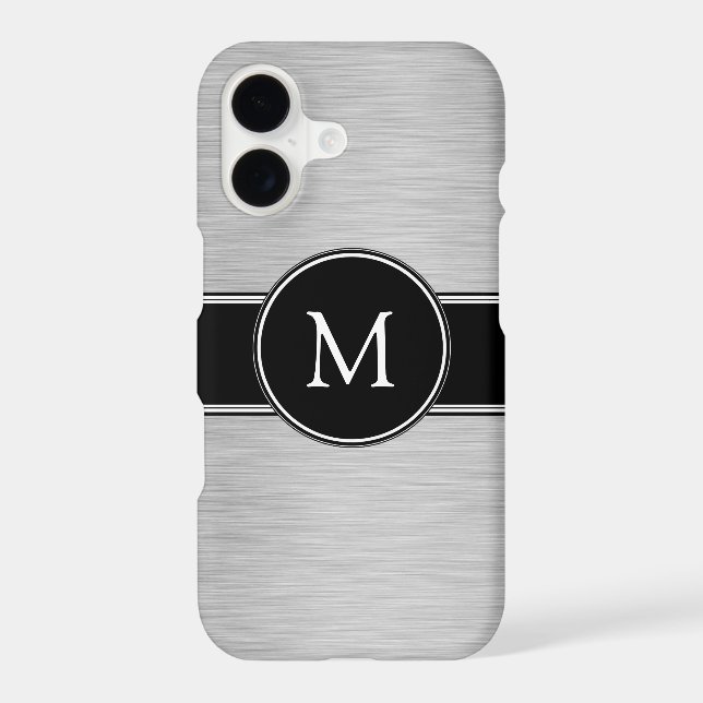 Silver, Black, White with Your Monogram (Back)