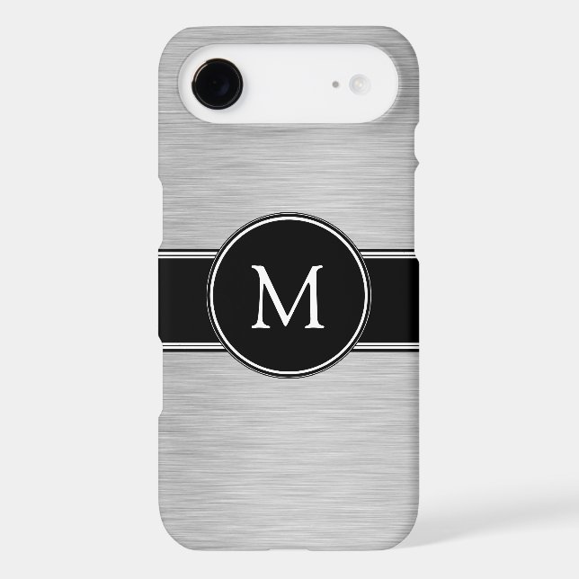 Silver, Black, White with Your Monogram Case-Mate iPhone Case (Back)