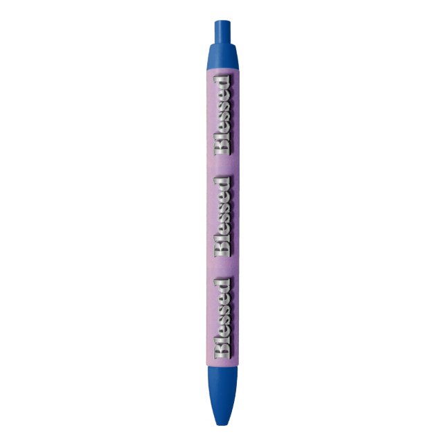 Silver Blessed Purple Ink Pen (Front Vertical)