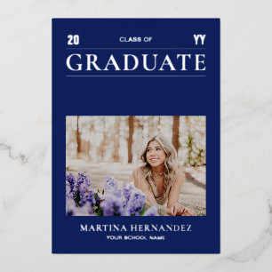 Silver & Blue 2022 Photo Graduation Announcement