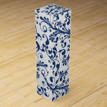 Silver Blue Abstract Wine Gift Box<br><div class="desc">Silver Blue Abstract</div>