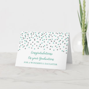 Silver Blue Daughter Congratulations Graduation Card
