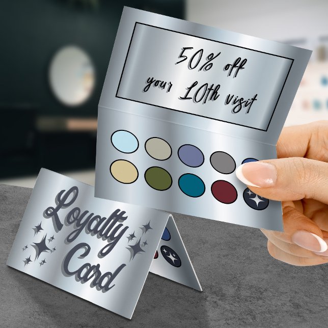 Silver blue eyeshadow palette folded loyalty card (Creator Uploaded)