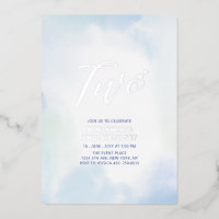 Silver & Blue Heart Two 2nd Boy Birthday Party