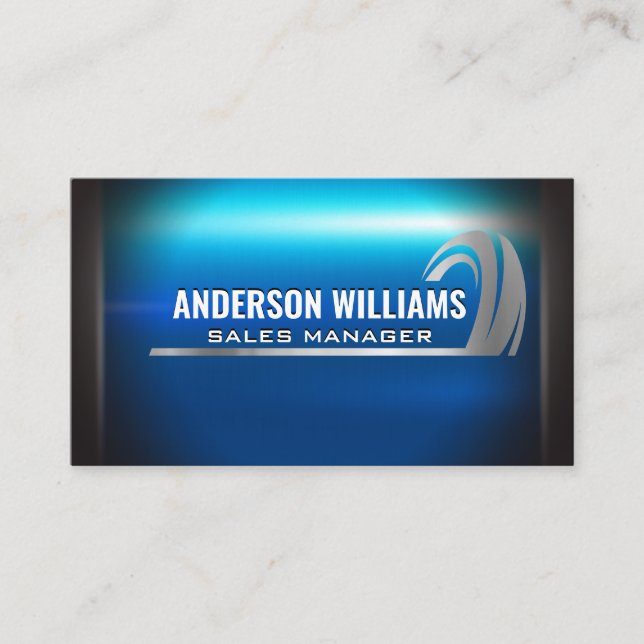 Silver Blue Metallic | Auto Tire Graphic Business Card (Front)