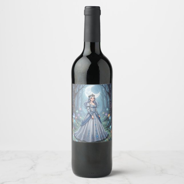Silver blue princess in the forest wine label (Front)