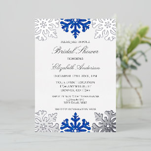 Silver Blue Snowflake Winter Bridal Shower