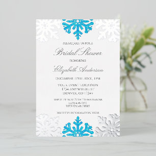 Silver Blue Snowflake Winter Bridal Shower