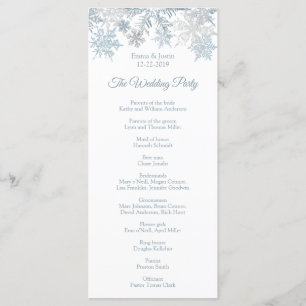 Silver Blue Snowflakes Winter Christmas Rackcard Programme