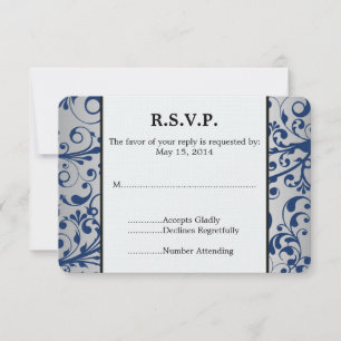 Silver Blue Wedding RSVP
