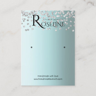 Silver blue White glitter jewlery display  Business Card