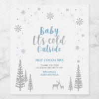 Silver & Blue Winter Baby Shower Favour Drink Mix