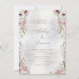 Silver Blush Garden Wedding Invitation