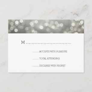 Silver Bokeh Lights Elegant Wedding RSVP