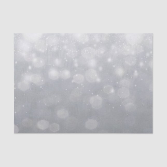 Silver Bokeh Lights Tissue Paper (Front)