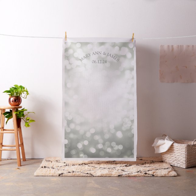 Silver Bokeh Lights Wedding Photo Backdrop (In Situ)