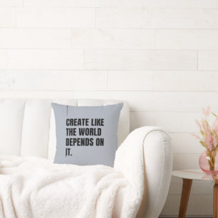 Silver Bold Black Typography Artists Powerful Cushion
