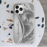 Silver Bold Metallic Handwritten Monogram iPhone 12 Case<br><div class="desc">This design is also available on other phone models. Choose Device Type to see other iPhone, Samsung Galaxy or Google cases. Some styles may be changed by selecting Style if that is an option. This design may be personalised in the area provided by changing the photo and/or text. Or it...</div>