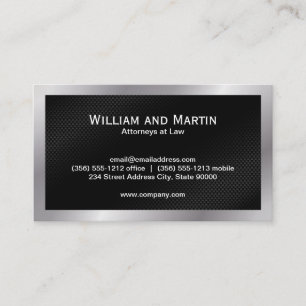 Silver Border Black Pattern Business Card