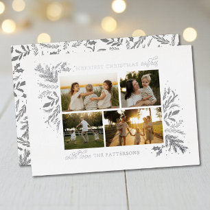 Silver Botanical Merriest Christmas Wishes 4 Photo