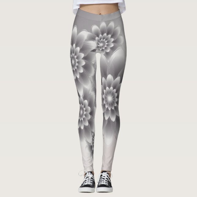 Silver bouquet leggings (Front)