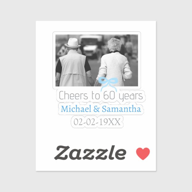 SILVER bow cheers to 60 years anniversary wedding  (Sheet)