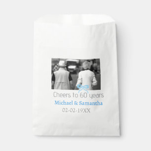SILVER bow cheers to 60 years anniversary wedding  Favour Bags