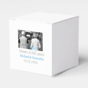 SILVER bow cheers to 60 years anniversary wedding  Favour Box