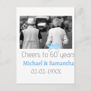 SILVER bow cheers to 60 years anniversary wedding Postcard