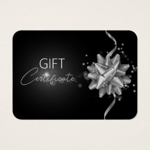 Silver Bow Classy Luminous Elegant Black Gift Card