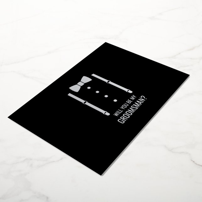 Silver Bow Tie Personalised Groomsman Proposal (Rotated)