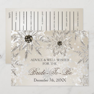 silver bridal shower Advice and Well Wishes Card