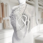 Silver Brushed Metal Glitter Monogram Name Bandana<br><div class="desc">Easily personalise this trendy chic bandanna design featuring pretty silver sparkling glitter on a rose gold brushed metallic background.</div>