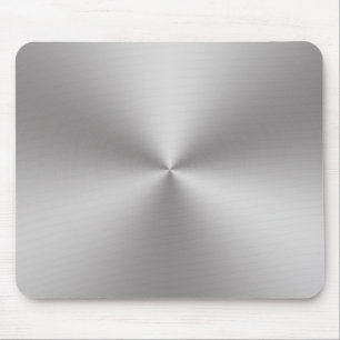 Silver Brushed Metal Look   Radial Mouse Pad